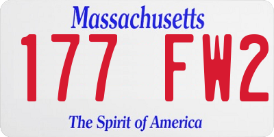 MA license plate 177FW2