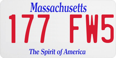 MA license plate 177FW5