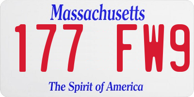 MA license plate 177FW9