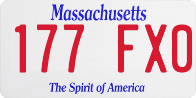 MA license plate 177FX0