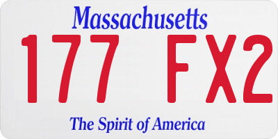 MA license plate 177FX2