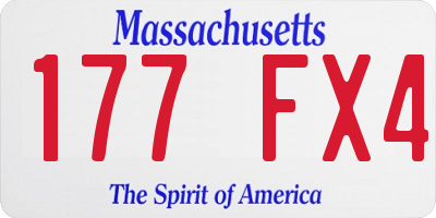 MA license plate 177FX4