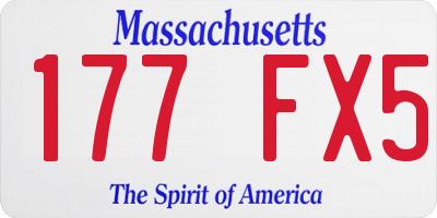 MA license plate 177FX5