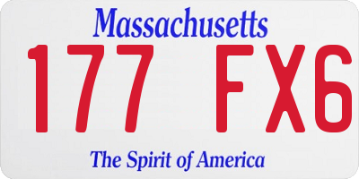 MA license plate 177FX6