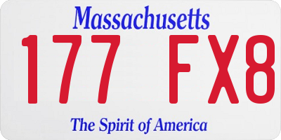 MA license plate 177FX8