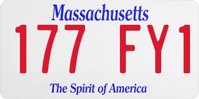 MA license plate 177FY1