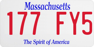 MA license plate 177FY5
