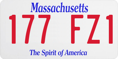 MA license plate 177FZ1