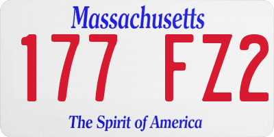 MA license plate 177FZ2