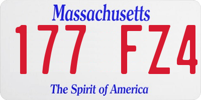 MA license plate 177FZ4