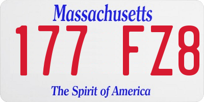 MA license plate 177FZ8