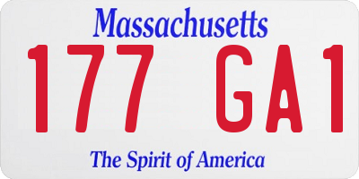 MA license plate 177GA1