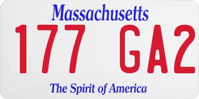 MA license plate 177GA2