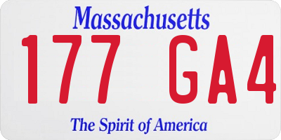 MA license plate 177GA4