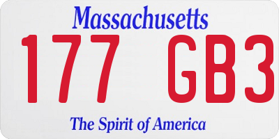 MA license plate 177GB3
