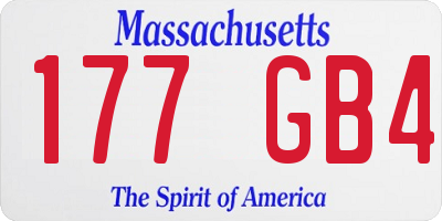 MA license plate 177GB4