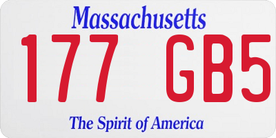 MA license plate 177GB5
