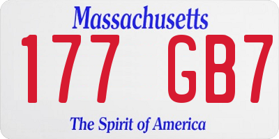MA license plate 177GB7
