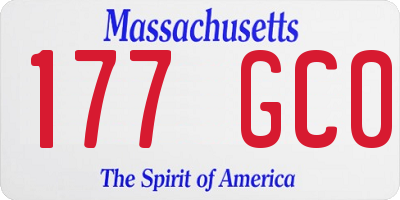 MA license plate 177GC0