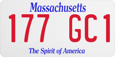 MA license plate 177GC1