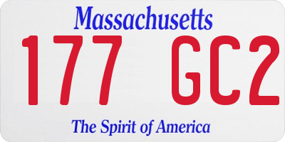 MA license plate 177GC2