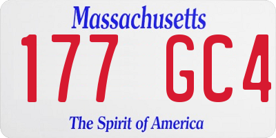 MA license plate 177GC4