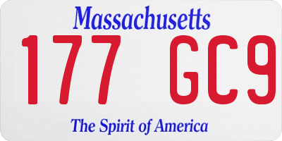 MA license plate 177GC9