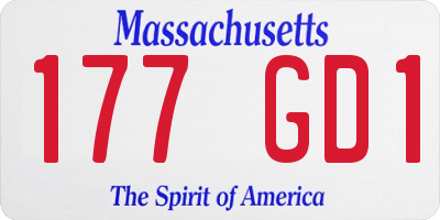 MA license plate 177GD1