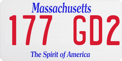 MA license plate 177GD2