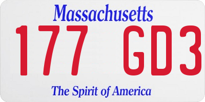 MA license plate 177GD3