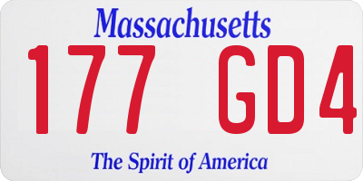MA license plate 177GD4