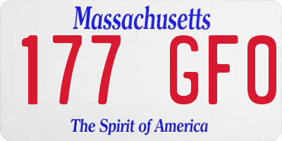MA license plate 177GF0