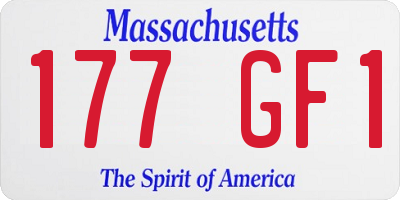 MA license plate 177GF1