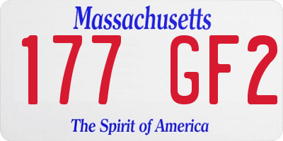 MA license plate 177GF2