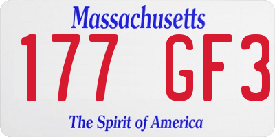 MA license plate 177GF3