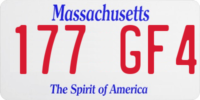 MA license plate 177GF4