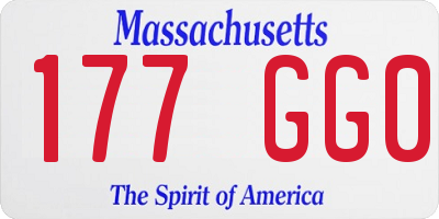 MA license plate 177GG0