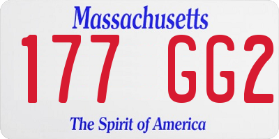 MA license plate 177GG2