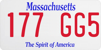 MA license plate 177GG5
