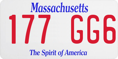 MA license plate 177GG6