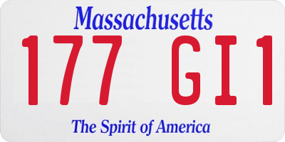 MA license plate 177GI1