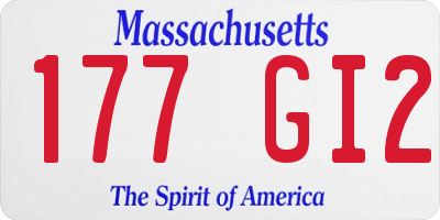 MA license plate 177GI2