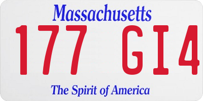 MA license plate 177GI4