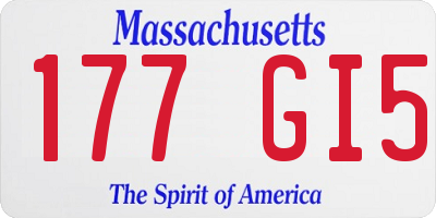 MA license plate 177GI5