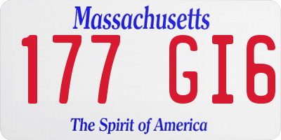 MA license plate 177GI6