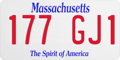 MA license plate 177GJ1