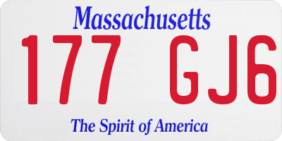 MA license plate 177GJ6