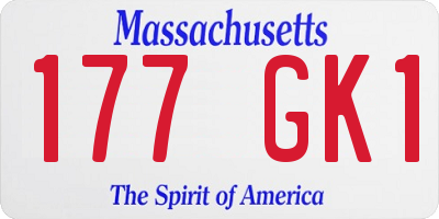 MA license plate 177GK1