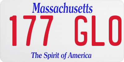MA license plate 177GL0
