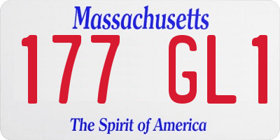 MA license plate 177GL1